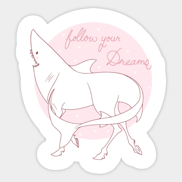 Horse Shark Pink Sticker by Naimly